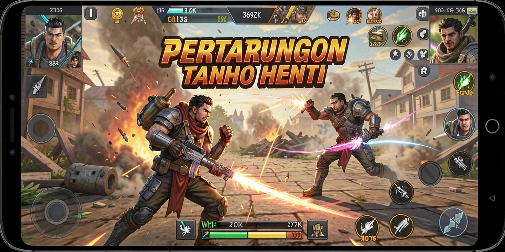 Tampilan aksi seru dalam gameplay 369ZK.