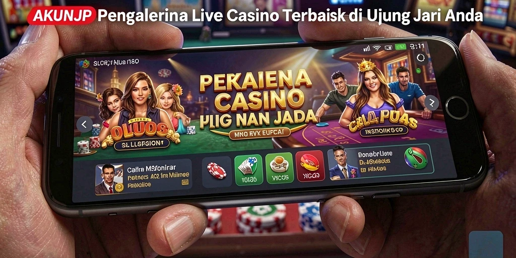 Tampilan permainan Live Casino yang mendebarkan dan interaktif di AKUNJP.