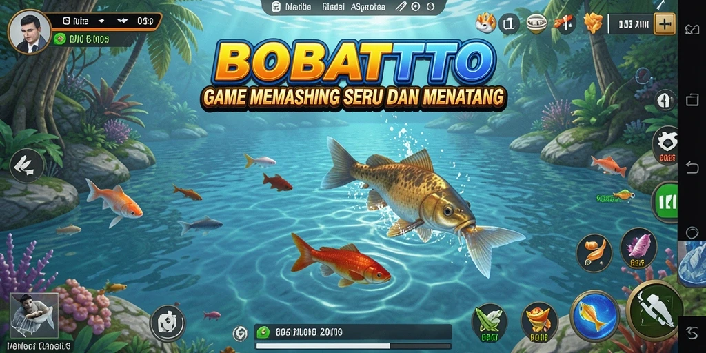 Gameplay BOBATOTO yang menampilkan keindahan memancing di laut.