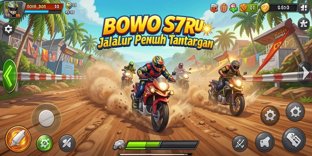 Tangkapan layar BOWO77 yang menunjukkan aksi balapan mendebarkan.