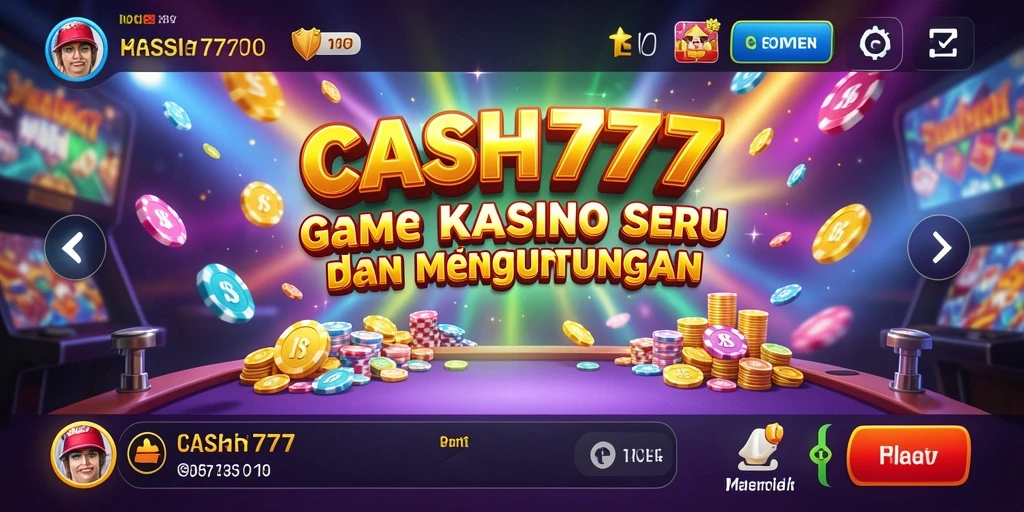 Screenshot utama CASH777 menunjukkan keseruan permainan Kasino.