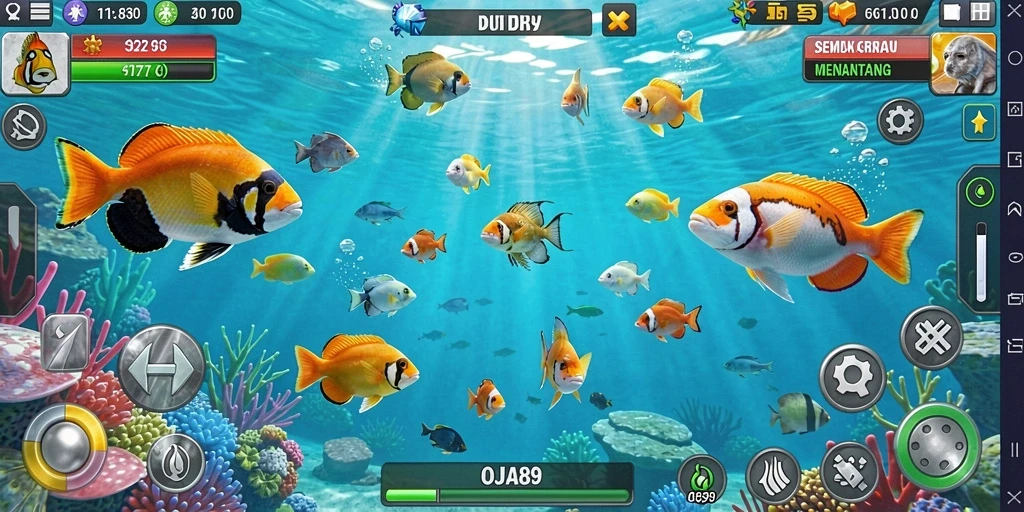 Tampilan gameplay seru dari permainan Tembak Ikan OJA89.