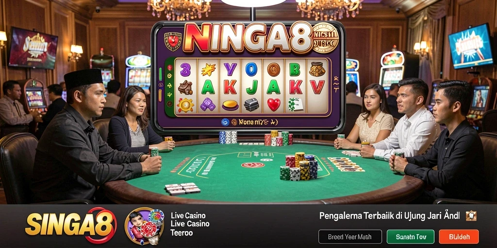 Tampilan menarik dari gameplay Live Casino di SINGA8.