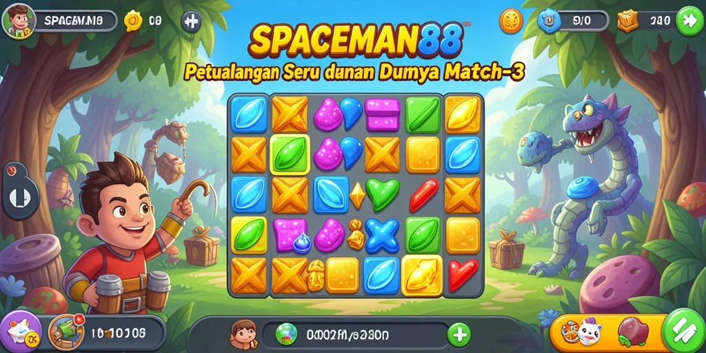 Gameplay seru SPACEMAN88 dalam aksi Match-3.